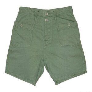 Anthropologie Pilcro Green Slouchy Surplus Outdoors Modest Cotton Shorts Size 28